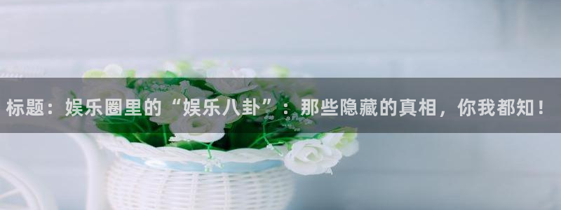 杏悦体育用品：标题：娱乐圈里的“娱乐八卦”：那些隐藏的真相，你我都知！
