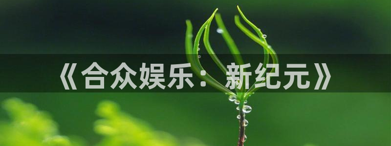 杏悦2体育登录入口：《合众娱乐：新纪元》